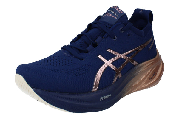 Asics Gel-Nimbus 26 Platinum Womens Running Trainers 1012B740 400 - Blue Expanse Rose Gold 400 - Photo 0