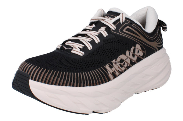 Hoka One Bondi 7 Womens Running Trainers 1110519 Shoes  BCKRS - Black White BCKRS - Photo 0
