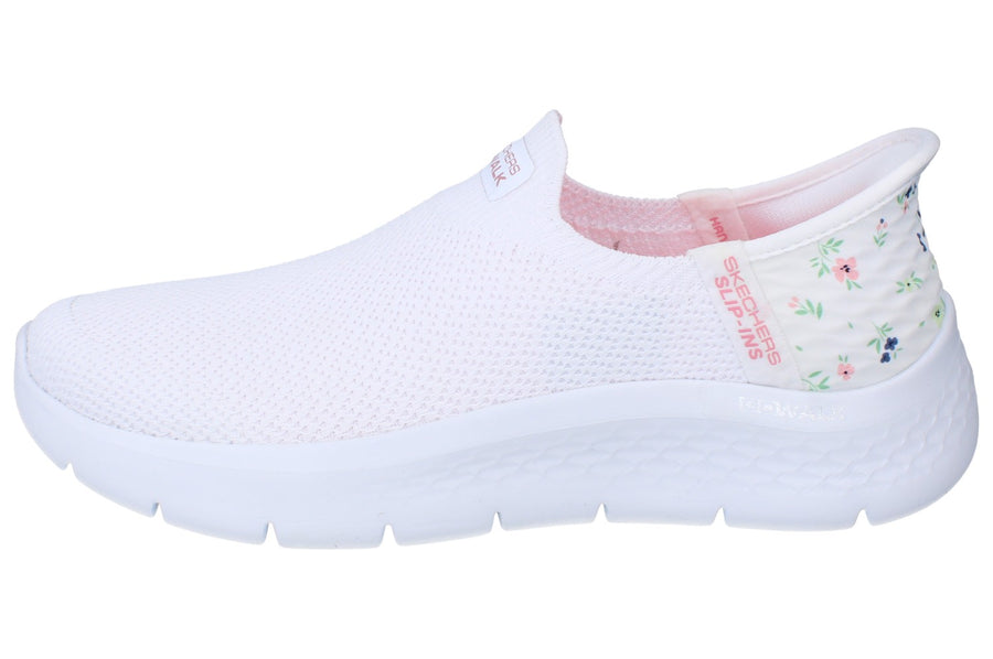 Skechers Slip Ins Go Walk Flex - Sunset Rose Womens Trainers 124822 Shoes  WHT