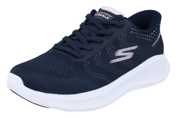 Skechers Hands Free Slip-Ins Go Walk Now - Khloe Womens Trainers 125643W Shoes  NVW - Navy White NVW - Photo 0