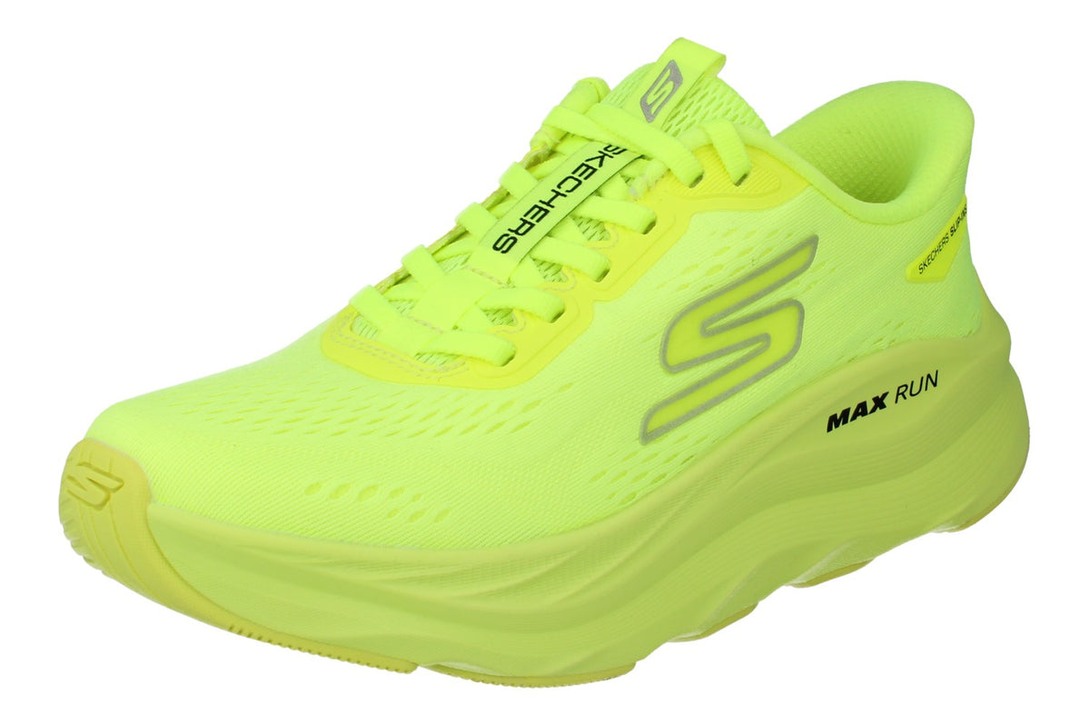 Skechers Max Run Womens Trainers 129200 Shoes  LIME