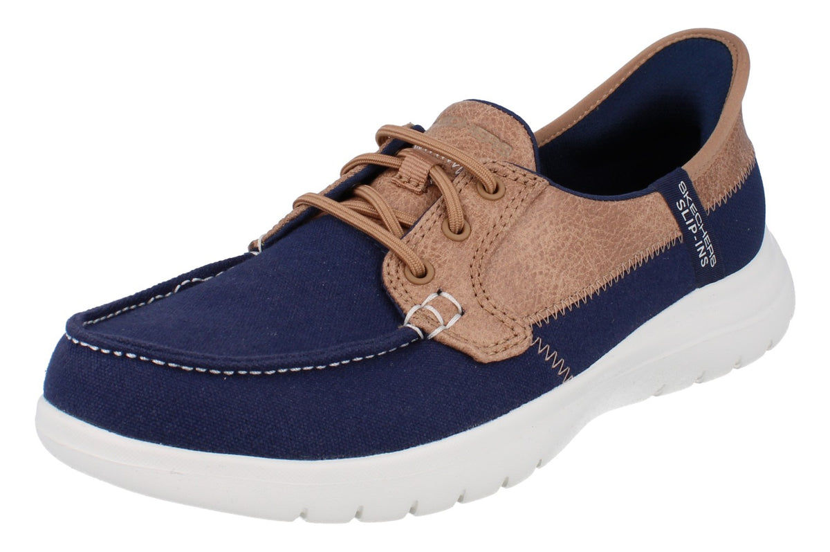 Skechers Slip Ins On The Go Flex - Palmilla Womens Trainers 136536 Shoes  NVY