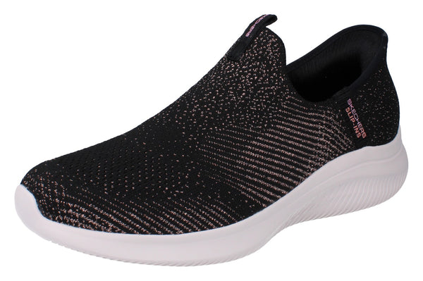 Skechers Hands Free Slip-Ins Ultra Flex 4.0 Midnight Sparkle Womens Shoes 150805 Trainers  BKRG - Black Rose Gold BKRG - Photo 0