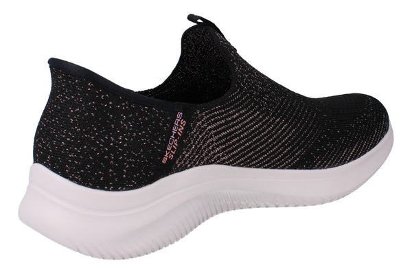 Skechers Hands Free Slip-Ins Ultra Flex 4.0 Midnight Sparkle Womens Shoes 150805 Trainers  BKRG - Black Rose Gold BKRG - Photo 0