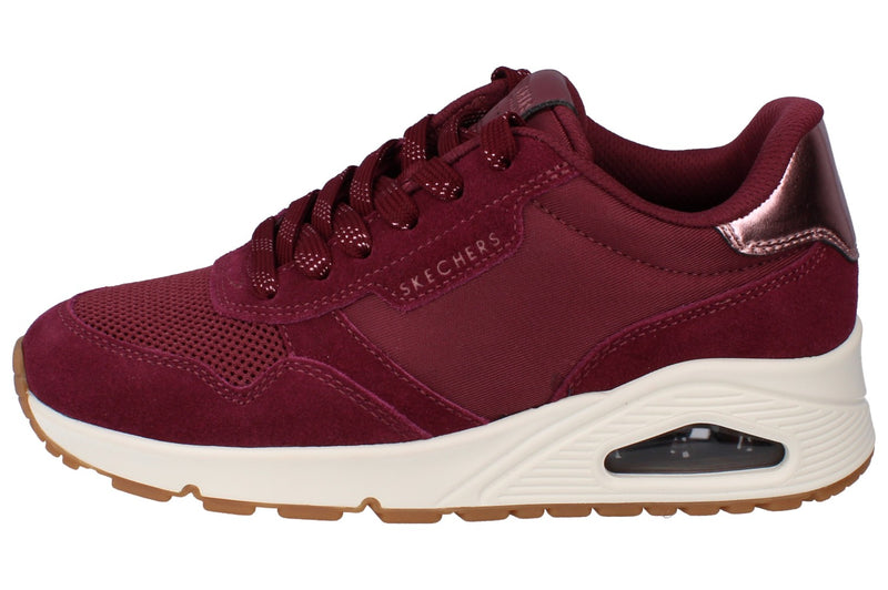 Skechers Street Uno- Vintage Air Womens Trainers 177856 Shoes  BURG