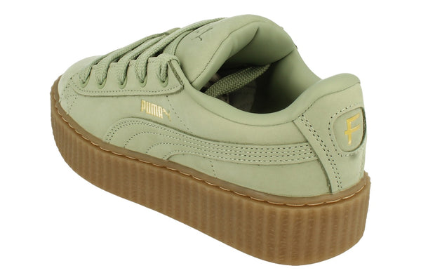 Puma Creeper Phatty Nubuck Unisex Trainers 396813   - Green Fog Puma Gold 02 - Photo 0