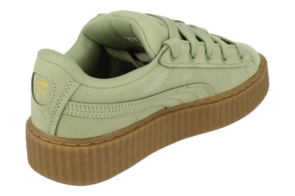 Puma Creeper Phatty Nubuck Unisex Trainers 396813   - Green Fog Puma Gold 02 - Photo 0