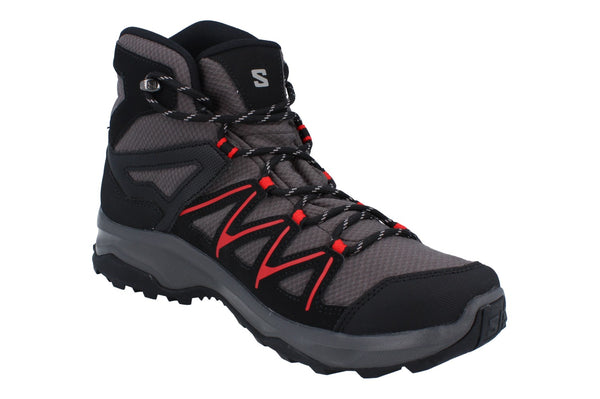 Salomon Daintree Mid Gtx Mens Walking Boots 475366 Hiking  475366 - Magnet Black High Risk Red 475366 - Photo 0