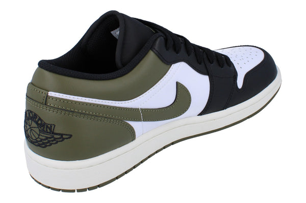 Nike Air Jordan 1 Low Mens Trainers 553558  092 - Black White Medium Olive 092 - Photo 0