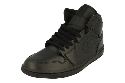 Nike Air Jordan 1 Mid Mens Trainers 554724 093 - Black Black Black 093 - Photo 0