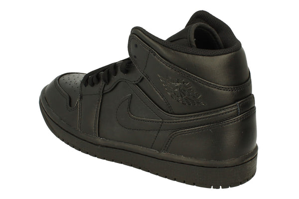 Nike Air Jordan 1 Mid Mens Trainers 554724 093 - Black Black Black 093 - Photo 0