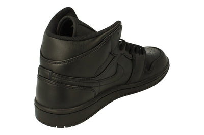 Nike Air Jordan 1 Mid Mens Trainers 554724 093 - Black Black Black 093 - Photo 2