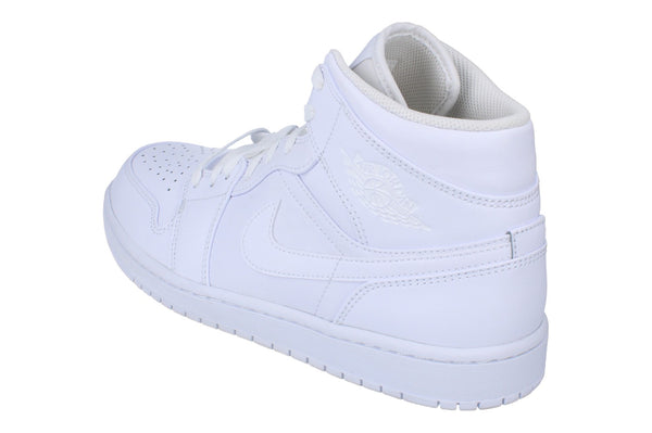 Nike Air Jordan 1 Mid Mens Hi Top Basketball Trainers 554724  136 - White White White 136 - Photo 0