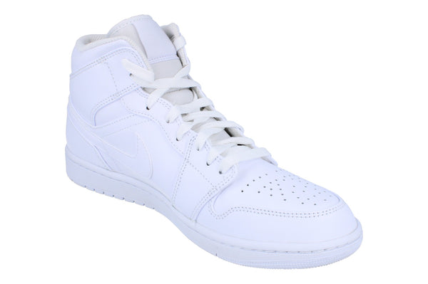 Nike Air Jordan 1 Mid Mens Hi Top Basketball Trainers 554724  136 - White White White 136 - Photo 0