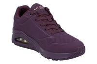 Skechers Uno Stand On Air Womens Trainers 73690 Shoes  WINE