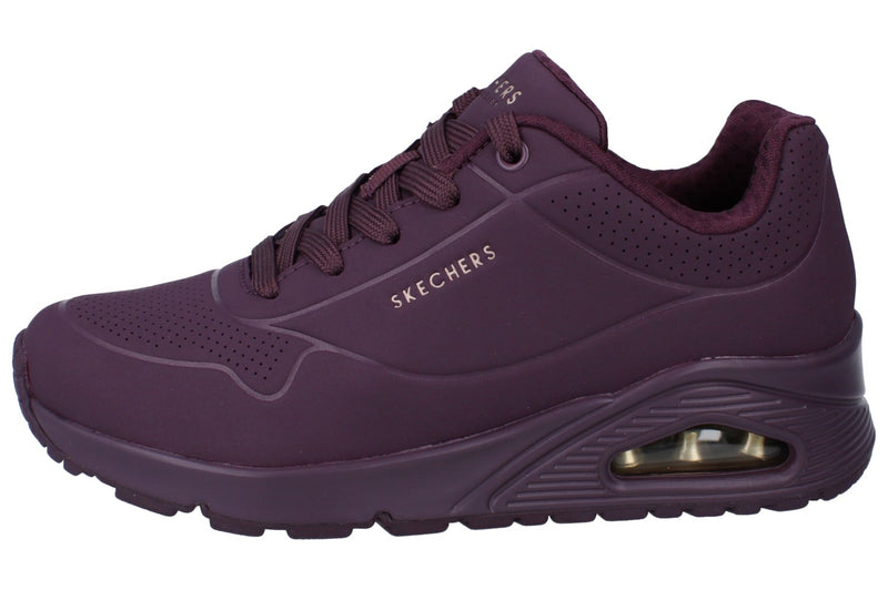Skechers Uno Stand On Air Womens Trainers 73690 Shoes  WINE