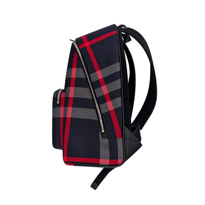 Burberry Jeff Mens Leather Backpack - Navy Grey