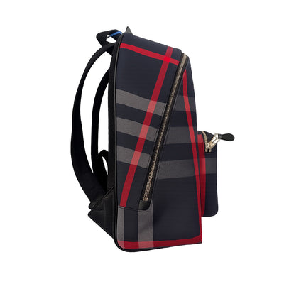 Burberry Jeff Mens Leather Backpack - Navy Grey