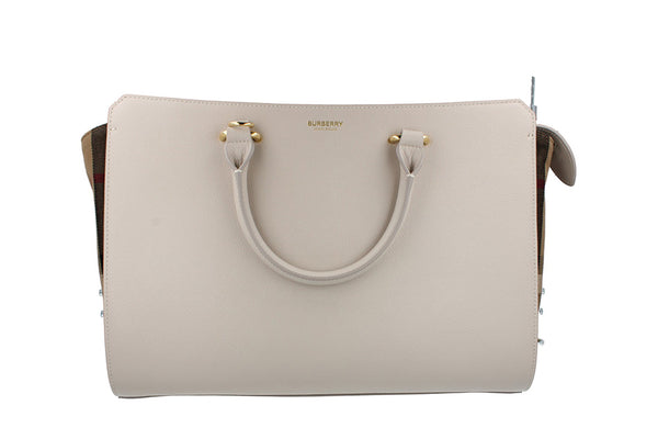 Burberry Banwell Medium Leather Handbag - Limestone