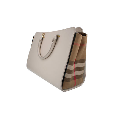 Burberry Banwell Medium Leather Handbag - Limestone