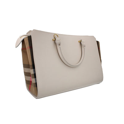 Burberry Banwell Medium Leather Handbag - Limestone