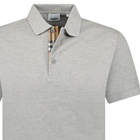 Burberry Mens Hartford Check Polo Shirt - Pale Grey Melange