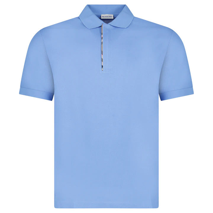 Burberry Mens Hartford Zip Polo Shirt - Periwinkle Blue