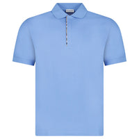 Burberry Mens Hartford Zip Polo Shirt - Periwinkle Blue
