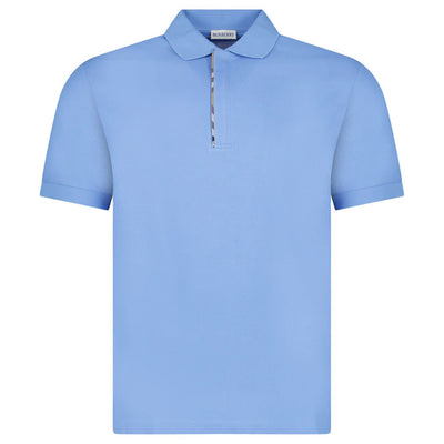 Burberry Mens Hartford Zip Polo Shirt - Periwinkle Blue