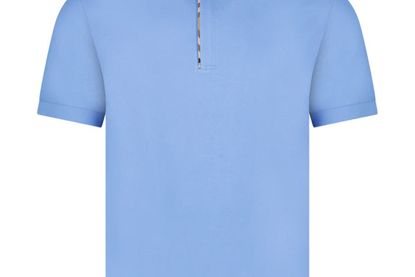 Burberry Mens Hartford Zip Polo Shirt - Periwinkle Blue