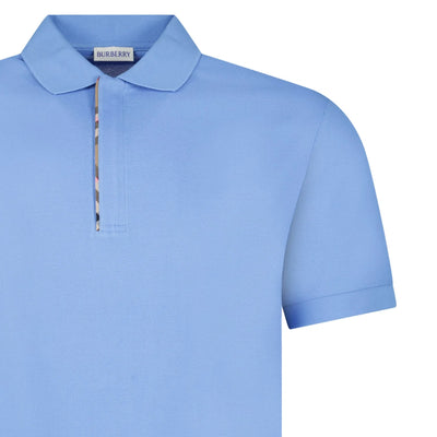 Burberry Mens Hartford Zip Polo Shirt - Periwinkle Blue