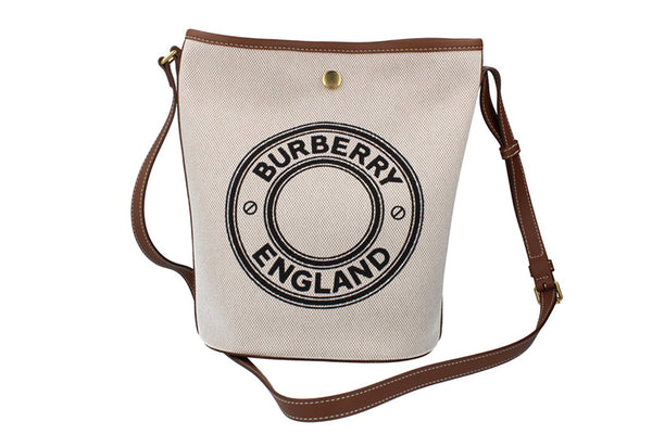 Burberry Canvas Bucket Bag - Dark Wheat