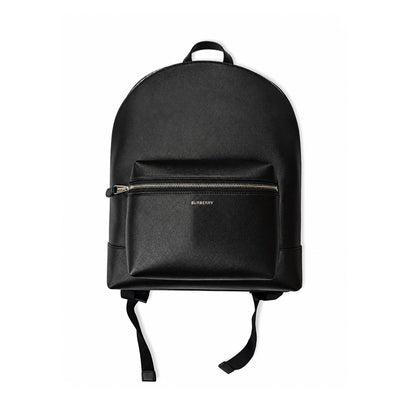 Burberry Jeff Mens Leather Backpack -  Black Grain