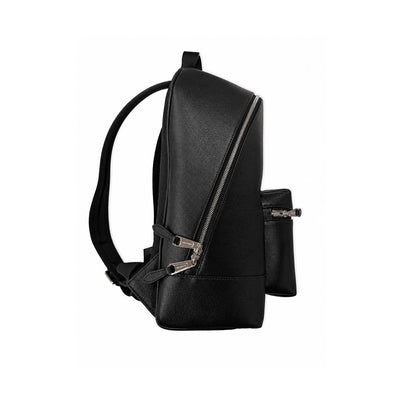 Burberry Jeff Mens Leather Backpack -  Black Grain