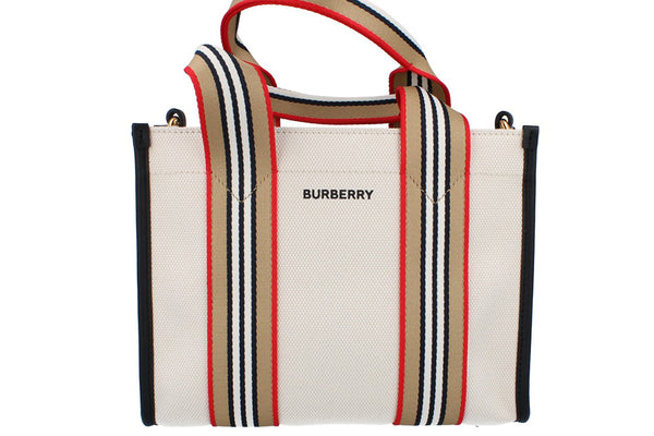 Burberry Mini Canvas Tote Bag - Natural