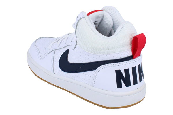 Nike Court Borough Mid GS Trainers 839977  107 - White Obsidian University Red 107 - Photo 0