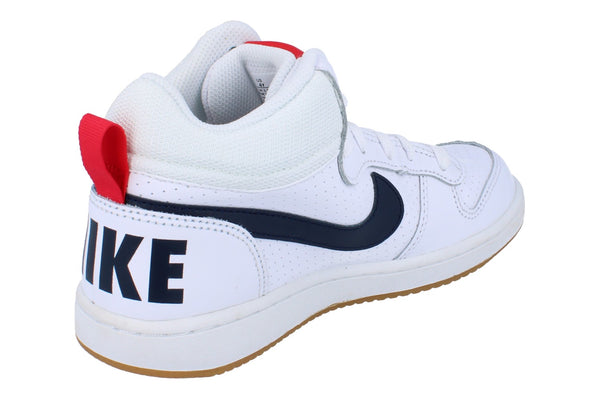 Nike Court Borough Mid GS Trainers 839977  107 - White Obsidian University Red 107 - Photo 0
