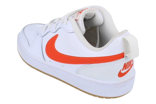 Nike Court Borough Low 2 GS Trainers Bq5448 114 - White Orange Summit Sail 114 - Photo 0