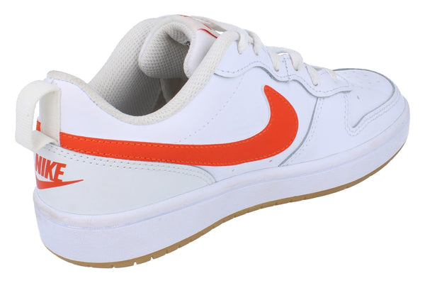 Nike Court Borough Low 2 GS Trainers Bq5448 114 - White Orange Summit Sail 114 - Photo 0