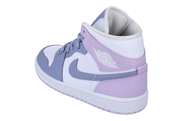 Nike Womens Air Jordan 1 Mid Trainers Bq6472 510 - Indigo Haze Doll White 510 - Photo 0