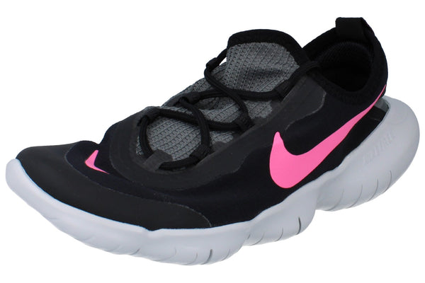 Nike Free Rn 5.0 2020 Gs Running Trainers Cj2079 001 - Black Pink Glow Smoke White 001 - Photo 0