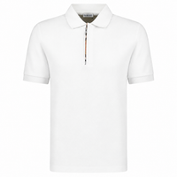 Burberry Mens Hartford Zip Polo Shirt - White