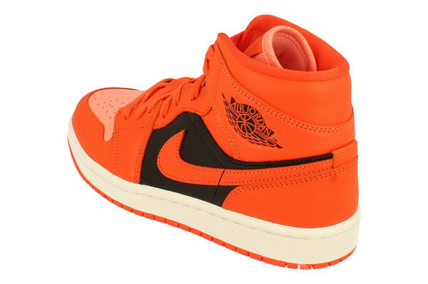 Nike Womens Air Jordan 1 Mid SE Trainers Dm3381  600 - Crimson Bliss Rush Orange 600 - Photo 0