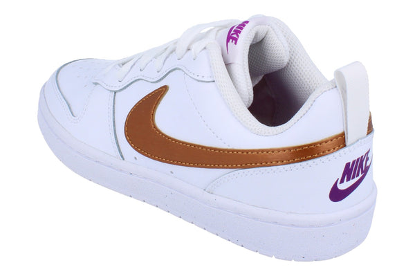 Nike Court Borough Low 2 GS Trainers Dq5979 100 - White Metallic Copper 100 - Photo 0