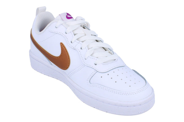 Nike Court Borough Low 2 GS Trainers Dq5979 100 - White Metallic Copper 100 - Photo 0