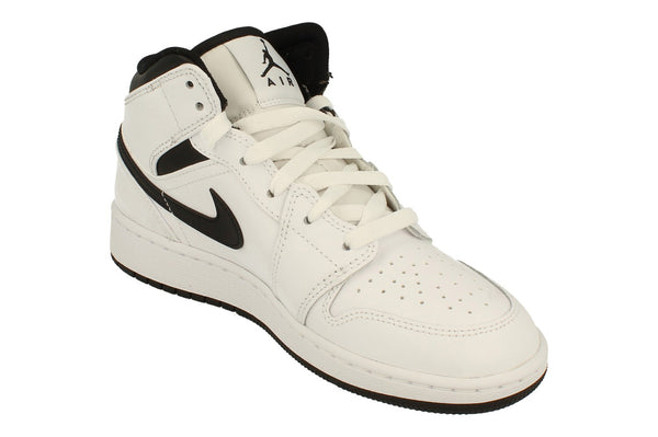 Nike Air Jordan 1 Mid GS Trainers Dq8423  132 - White Black 132 - Photo 0