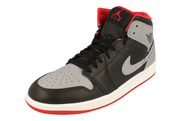 Nike Air Jordan 1 Mid Mens Trainers Dq8426  006 - Black Cement Grey Fire Red 006 - Photo 0