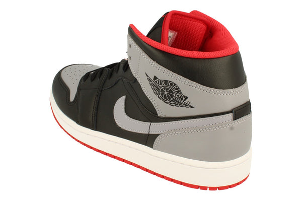 Nike Air Jordan 1 Mid Mens Trainers Dq8426  006 - Black Cement Grey Fire Red 006 - Photo 0