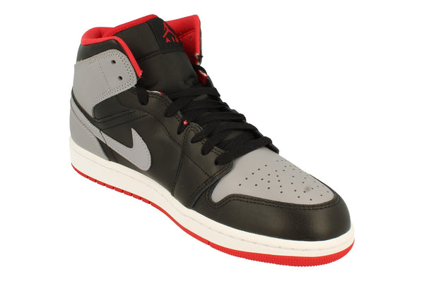 Nike Air Jordan 1 Mid Mens Trainers Dq8426  006 - Black Cement Grey Fire Red 006 - Photo 0