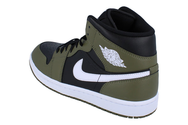 Nike Air Jordan 1 Mid Mens Trainers Dq8426  092 - Black White Medium Olive Sail 092 - Photo 0